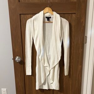 White House Black Market Cream Draped Cardigan